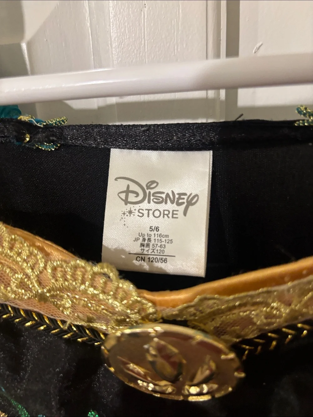 Disneys Anna Coronation Dress Green and Black Princess Costume Dress Sz 5/6